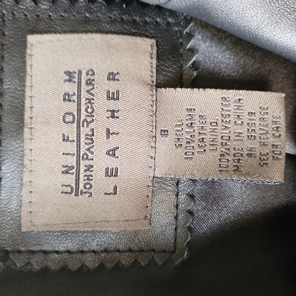 John Paul Richard Black Button Up‎ Leather Jacket sz 8 Classic - Picture 4 of 14